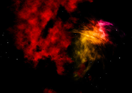 Being shone nebula and star field. 3D rendering