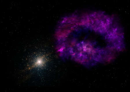 Star field in space and a nebulae.の写真素材
