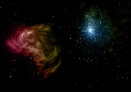 Star field in space and a nebulae.の写真素材