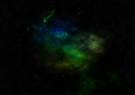 Star field in space and a nebulae. 3D renderingの写真素材