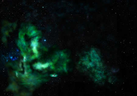 Star field in space and a nebulae. 3D renderingの写真素材