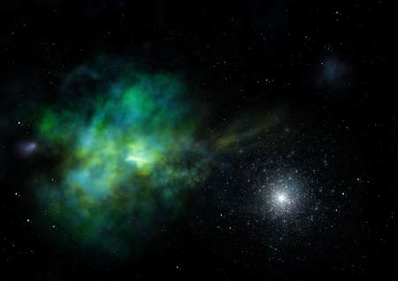 Being shone nebula and star field against space.の写真素材