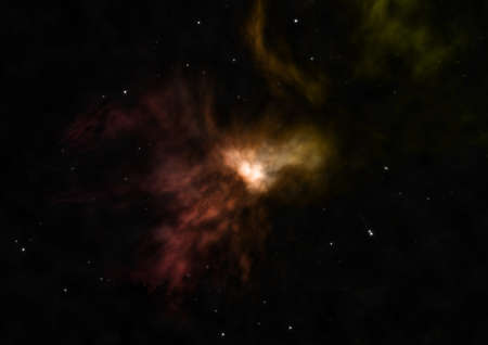 Far being shone nebula and star field. 3D renderingの写真素材
