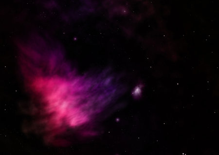 Far being shone nebula and star field against space.の写真素材