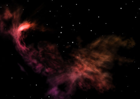 Far being shone nebula and star field against space. 3D rendering.の写真素材