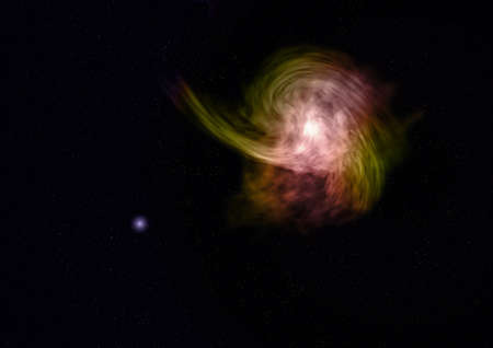 Far being shone nebula and star field against space.の写真素材