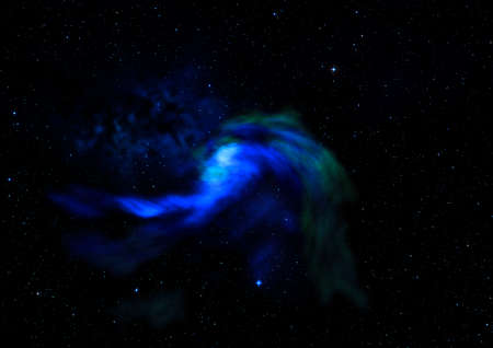 Far being shone nebula and star field against space.の写真素材