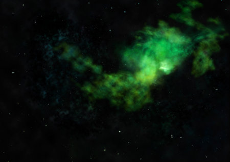 Small part of an infinite star field of space in the Universe. 3D renderingの写真素材