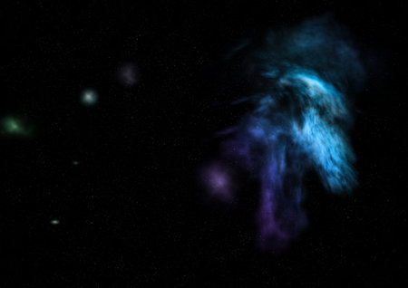Small part of an infinite star field of space in the Universe. 3D renderingの写真素材