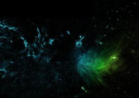Star field in space a nebulae and a gas congestion. 3D renderingの写真素材