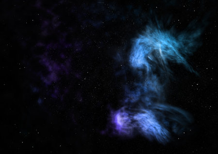 Star field in space a nebulae and a gas congestion. 3D renderingの写真素材