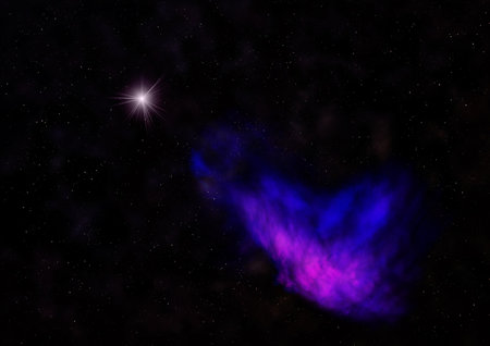 Small part of an infinite star field of space in the Universe. 3D renderingの写真素材