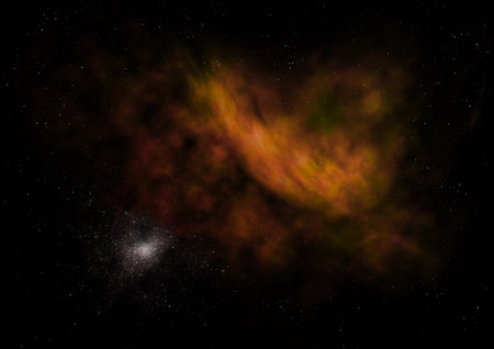 Small part of an infinite star field of space in the Universe. 3D renderingの写真素材