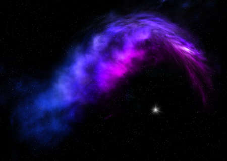 Far being shone nebula and star field against space.の写真素材