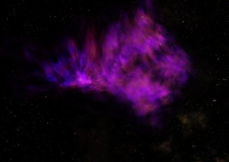 Far being shone nebula and star field against space.の写真素材