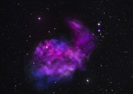 Far being shone nebula and star field against space.の写真素材