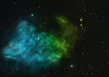 Far being shone nebula and star field against space.の写真素材