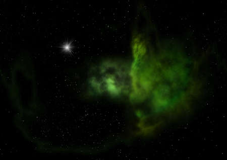 Far being shone nebula and star field against space.の写真素材