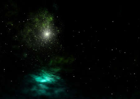 Star field in space a nebulae and a gas congestion. 3D renderingの写真素材