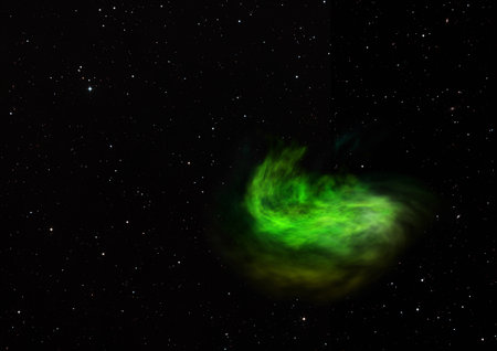 Far being shone nebula and star field against space.の写真素材
