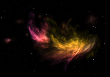 Far being shone nebula and star field against space.の写真素材