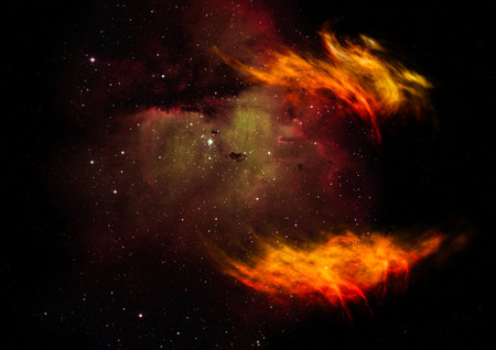 Far being shone nebula and star field against space.の写真素材