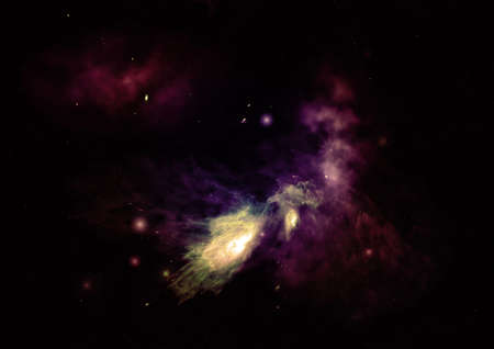 Star field in space a nebulae and a gas congestion. 3D renderingの写真素材