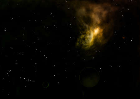 Being shone nebula and star field. 3D renderingの写真素材