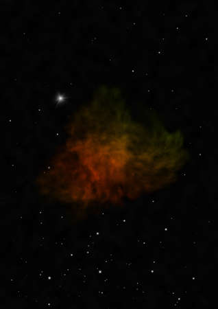 Star field and distant cold space nebula.の写真素材