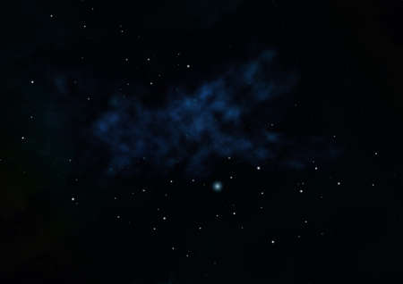 Star field and distant cold space nebula.の写真素材