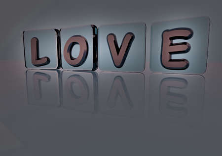 The LOVE word made of blocksの写真素材