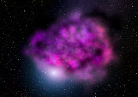 Far being shone nebula and star field against space.の写真素材