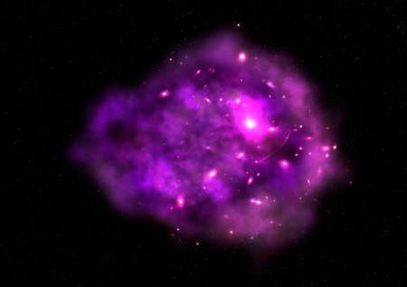 Far being shone nebula and star field against space.の写真素材