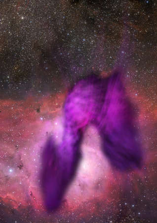 Far being shone nebula and star field against space.の写真素材