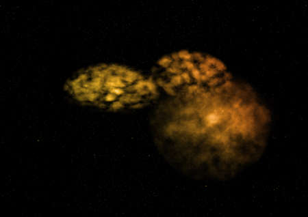 Being shone nebula and star field against space. 3D renderingの写真素材