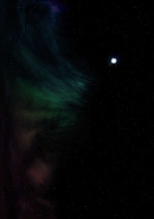 Far being shone nebula and star field. 3D renderingの写真素材