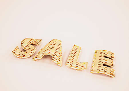 The dimensional inscription of SALE. 3D illustration.の写真素材