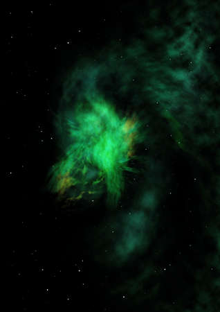 Far being shone nebula and star field against space.の写真素材