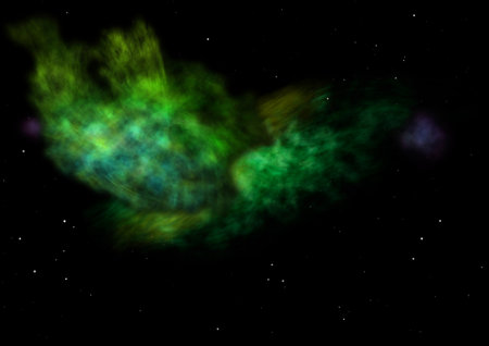 Far being shone nebula and star field. 3D renderingの写真素材