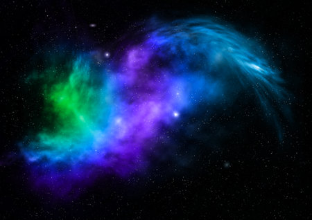 Far being shone nebula and star field.の写真素材