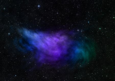 Star field in space a nebulae and a gas congestion. 3D renderingの写真素材