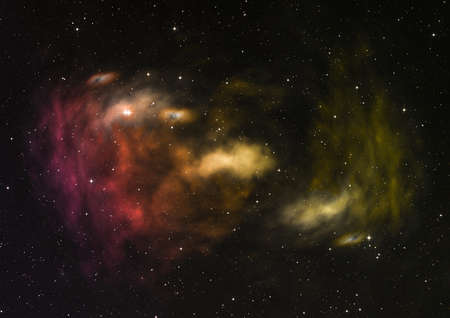 Star field in space a nebulae and a gas congestion. 3D renderingの写真素材