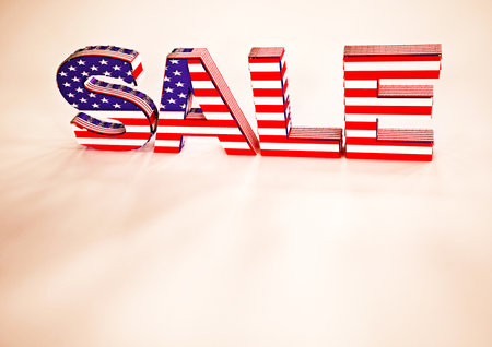 Dimensional inscription of SALE. 3D illustration.の写真素材