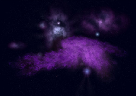 Far being shone nebula and star field against space.の写真素材