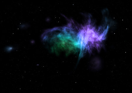 Far being shone nebula and star field against space.の写真素材