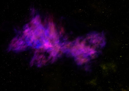 Far being shone nebula and star field. 3D renderingの写真素材