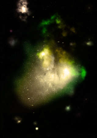 Far being shone nebula and star field against space.の写真素材