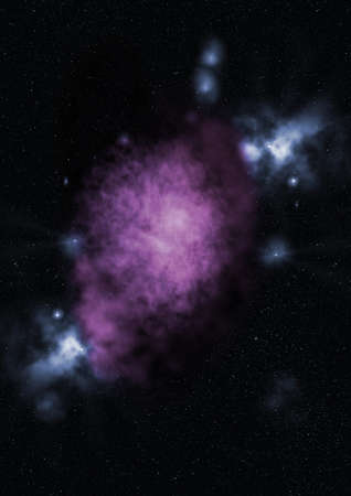 Far being shone nebula and star field against space.の写真素材