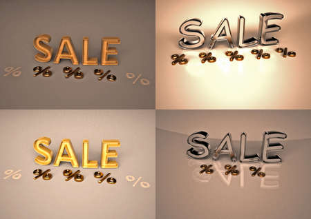 Set of pictures dimensional inscription of SALE and percents near it.の写真素材