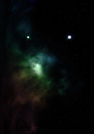 Far being shone nebula and star field against space.の写真素材